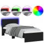 Estructura de cama con cabecero y luces LED negro 90x200 cm de , Camas y somieres - Ref: Foro24-838807, Precio: 119,45 €, Des...