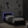 Estructura de cama con cabecero y luces LED negro 90x200 cm de , Camas y somieres - Ref: Foro24-838807, Precio: 119,45 €, Des...