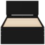 Estructura de cama con cabecero y luces LED negro 90x200 cm de , Camas y somieres - Ref: Foro24-838807, Precio: 119,45 €, Des...