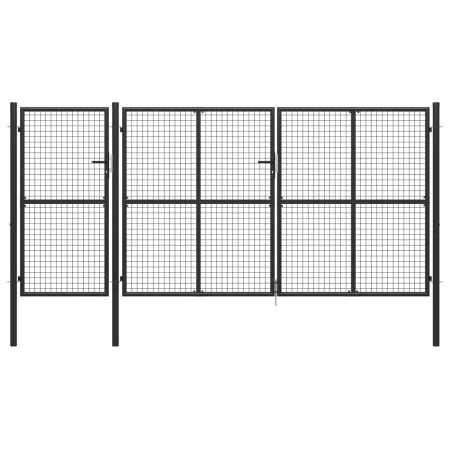 Anthrazitgraues Gartentor aus Stahl 400x150 cm von vidaXL, Gartentore - Ref: Foro24-144331, Preis: 533,50 €, Rabatt: %