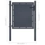 Anthrazitgraues Gartenzauntor aus Stahl 100x75 cm von vidaXL, Gartentore - Ref: Foro24-144517, Preis: 196,64 €, Rabatt: %