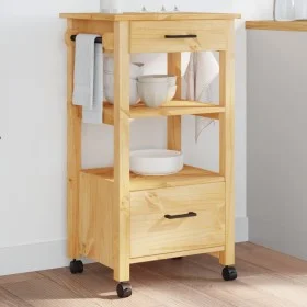 MONZA kitchen cart solid pine wood 48x40x90 cm by , Kitchen and dining carts - Ref: Foro24-376085, Price: 117,61 €, Discount: %