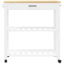 Carrito de cocina MONZA madera maciza de pino 84x40x90 cm de , Carros de cocina y comedor - Ref: Foro24-376102, Precio: 101,3...