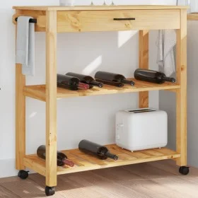 MONZA kitchen cart solid pine wood 84x40x90 cm by , Kitchen and dining carts - Ref: Foro24-376100, Price: 106,90 €, Discount: %