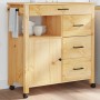 Carrito de cocina MONZA madera maciza de pino 84x40x90 cm de , Carros de cocina y comedor - Ref: Foro24-376109, Precio: 192,0...