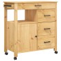 Carrito de cocina MONZA madera maciza de pino 84x40x90 cm de , Carros de cocina y comedor - Ref: Foro24-376109, Precio: 192,0...