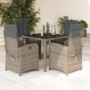 Set comedor de jardín 5 piezas con cojines ratán sintético gris en Conjuntos de jardín | Comprar online en Foru.es
