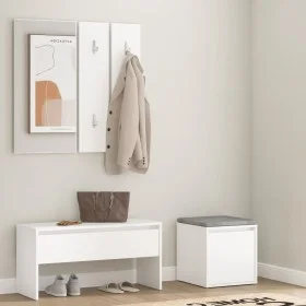 Juego de muebles de recibidor madera contrachapada blanco de , Armarios roperos - Ref: Foro24-3082044, Precio: 106,25 €, Desc...
