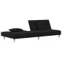 Sofá cama de 2 plazas con dos almohadas tela negro de , Sofás - Ref: Foro24-375794, Precio: 249,08 €, Descuento: %