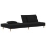 Sofá cama de 2 plazas con dos almohadas tela negro de , Sofás - Ref: Foro24-375794, Precio: 254,98 €, Descuento: %