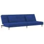 Sofá cama de 2 plazas con dos almohadas tela azul de , Sofás - Ref: Foro24-375796, Precio: 242,05 €, Descuento: %