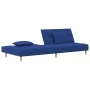 Sofá cama de 2 plazas con dos almohadas tela azul de , Sofás - Ref: Foro24-375796, Precio: 242,05 €, Descuento: %