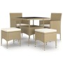 Juego de comedor para jardín de 5 piezas ratán sintético beige de , Conjuntos de jardín - Ref: Foro24-3058330, Precio: 325,04...