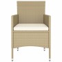 Set comedor jardín 5 pzas ratán sintético vidrio templado beige de , Conjuntos de jardín - Ref: Foro24-3058370, Precio: 238,2...
