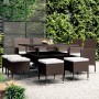 Juego de comedor de jardín 9 piezas ratán sintético marrón de , Conjuntos de jardín - Ref: Foro24-3058351, Precio: 525,67 €, ...