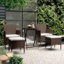 Set de bistró de jardín 5 pzas ratán PE vidrio templado marrón de , Conjuntos de jardín - Ref: Foro24-3058391, Precio: 256,13...