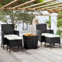 Mesa y sillas jardín 5 pzas ratán sintético madera acacia negro de , Conjuntos de jardín - Ref: Foro24-3058372, Precio: 240,8...