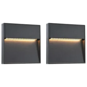 LED garden wall lamps 2 units square black 3 W by vidaXL, Outdoor lighting - Ref: Foro24-45659, Price: 34,98 €, Discount: %