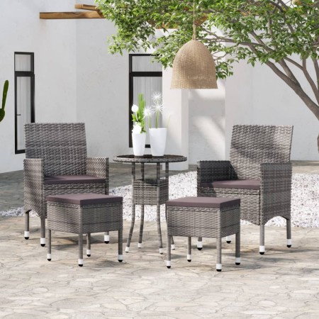 Juego de muebles de jardín 5 piezas ratán sintético gris de , Conjuntos de jardín - Ref: Foro24-3058469, Precio: 203,29 €, De...