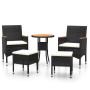 Juego de muebles de jardín de 5 piezas ratán sintético negro de , Conjuntos de jardín - Ref: Foro24-3058476, Precio: 247,52 €...
