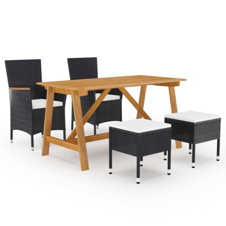 Juego de comedor de jardín de 5 piezas negro de , Conjuntos de jardín - Ref: Foro24-3068747, Precio: 356,14 €, Descuento: %