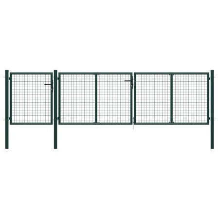 Puerta de jardín de acero verde 400x75 cm de vidaXL, Puertas de jardín - Ref: Foro24-144310, Precio: 349,17 €, Descuento: %
