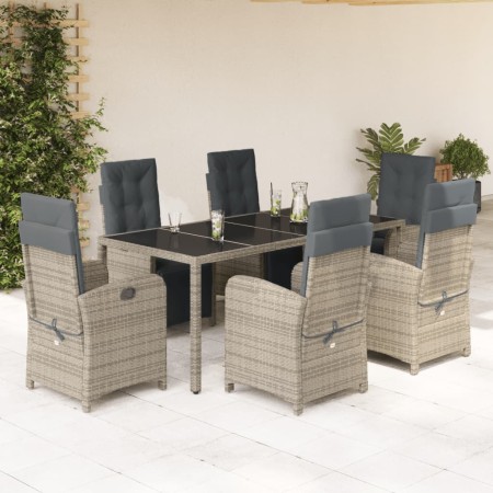 Set comedor jardín 7 pzas y cojines ratán sintético gris en Conjuntos de jardín | Comprar online en Foru.es