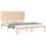 Estructura de cama con cabecero madera maciza 160x200 cm de , Camas y somieres - Ref: Foro24-3193671, Precio: 148,37 €, Descu...