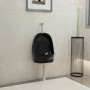 Urinario de pared con válvula de descarga cerámica negro de vidaXL, Urinarios - Ref: Foro24-143988, Precio: 120,21 €, Descuen...