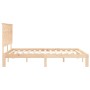 Estructura de cama con cabecero madera maciza 160x200 cm de , Camas y somieres - Ref: Foro24-3193671, Precio: 148,37 €, Descu...