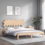 Estructura de cama con cabecero madera maciza 160x200 cm de , Camas y somieres - Ref: Foro24-3193736, Precio: 133,18 €, Descu...