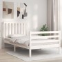 Estructura de cama con cabecero madera maciza blanco 100x200 cm de , Camas y somieres - Ref: Foro24-3194237, Precio: 130,14 €...