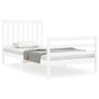 Estructura de cama con cabecero madera maciza blanco 100x200 cm de , Camas y somieres - Ref: Foro24-3194237, Precio: 130,14 €...