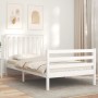 Estructura de cama con cabecero madera maciza blanco 100x200 cm de , Camas y somieres - Ref: Foro24-3194237, Precio: 130,14 €...