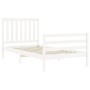 Estructura de cama con cabecero madera maciza blanco 100x200 cm de , Camas y somieres - Ref: Foro24-3194237, Precio: 130,14 €...