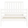 Estructura de cama con cabecero madera maciza blanco 100x200 cm de , Camas y somieres - Ref: Foro24-3194237, Precio: 130,14 €...
