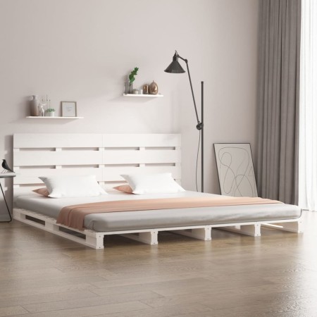 Estructura de cama madera maciza de pino blanco 120x190 cm de , Camas y somieres - Ref: Foro24-3190501, Precio: 214,13 €, Des...