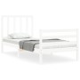 Estructura de cama con cabecero madera maciza blanco 100x200 cm de , Camas y somieres - Ref: Foro24-3193847, Precio: 108,59 €...