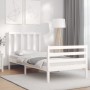 Estructura de cama con cabecero madera maciza blanco 100x200 cm de , Camas y somieres - Ref: Foro24-3193847, Precio: 108,59 €...