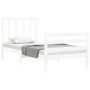 Estructura de cama con cabecero madera maciza blanco 100x200 cm de , Camas y somieres - Ref: Foro24-3193847, Precio: 108,59 €...