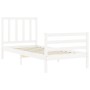 Estructura de cama con cabecero madera maciza blanco 100x200 cm de , Camas y somieres - Ref: Foro24-3193847, Precio: 108,59 €...