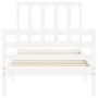 Estructura de cama con cabecero madera maciza blanco 100x200 cm de , Camas y somieres - Ref: Foro24-3193847, Precio: 108,59 €...