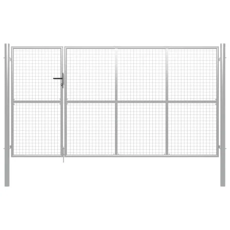 Silbernes Gartentor aus Stahl, 350 x 150 cm von vidaXL, Gartentore - Ref: Foro24-144343, Preis: 561,05 €, Rabatt: %