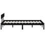 Estructura de cama de madera maciza de pino negro 140x190 cm de , Camas y somieres - Ref: Foro24-810131, Precio: 137,46 €, De...
