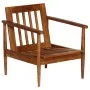 Sillón de cuero auténtico marrón con madera de acacia by , Armchairs - Ref: Foro24-246480, Price: 221,20 €, Discount: %