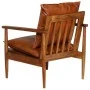 Sillón de cuero auténtico marrón con madera de acacia by , Armchairs - Ref: Foro24-246480, Price: 221,20 €, Discount: %