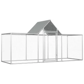 Galvanized steel chicken coop 3x1x1.5 m by vidaXL, Cages and habitats for small animals - Ref: Foro24-144559, Price: 191,28 €...