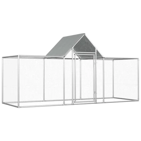 Galvanized steel chicken coop 3x1x1.5 m by vidaXL, Cages and habitats for small animals - Ref: Foro24-144559, Price: 191,28 €...