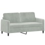 Sofá de 2 plazas con cojines terciopelo gris claro 140 cm de , Sofás - Ref: Foro24-3200881, Precio: 191,91 €, Descuento: %