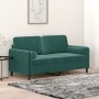 Sofá de 2 plazas con cojines terciopelo verde oscuro 140 cm de , Sofás - Ref: Foro24-3200883, Precio: 241,60 €, Descuento: %
